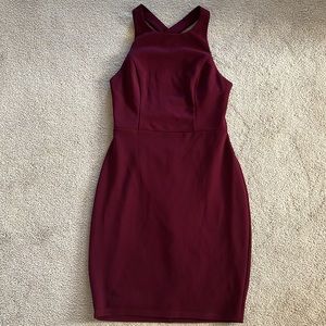 Lulus Feeling Right Burgundy Strappy Bodycon Dress